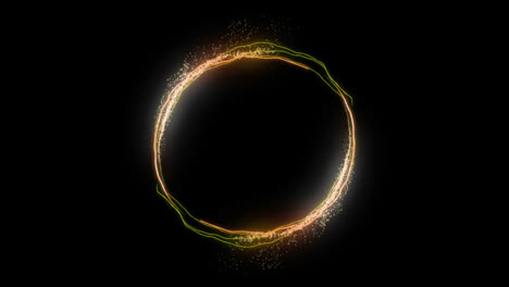 Abstrakte-Futuristische-Zauberkreis-Tunnel-Ring-Energie-Partikel-Effekt-Animation-Mit-Schwarzem-Hintergrund.